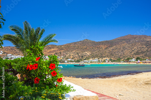 Famous Milopotas beach, Ios island, Cyclades, Greece