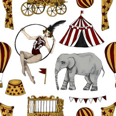 Keuken achterwand Gotisch patronen Circuspatroon met olifant en ballon  © scarlet_heath