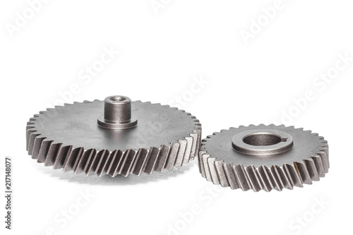 Two metal cog gears together