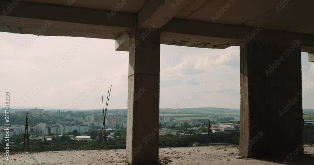 From construction site , on rooftop of a new apartments building beautiful city view From construction site , on rooftop of a new apartments building beautiful city view