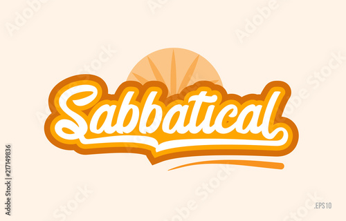 sabbatical orange color word text logo icon