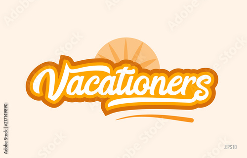 vacationers orange color word text logo icon
