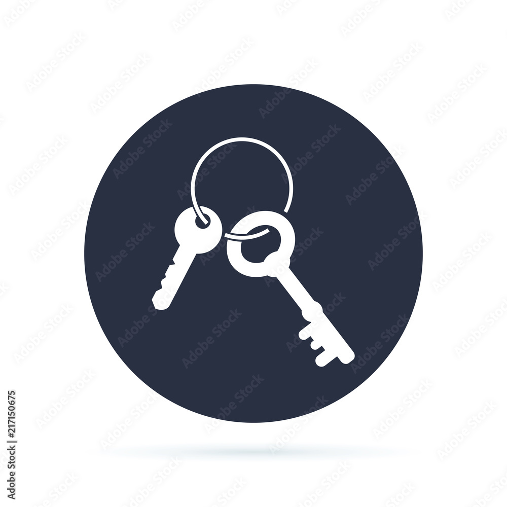 Keys Icon Round Circle Button. Vector Flat design illuatration. Access or security concept symbol design. Safe seal Keys Icon Round Circle Button. Vector Flat design illuatration. Access or security concept symbol design. Safe seal