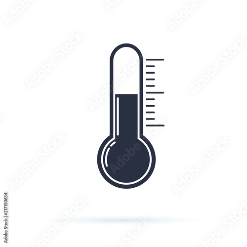 Thermometer flat vector icon. Temperature flat vector icon. Celsius or fahrenheit meteorology