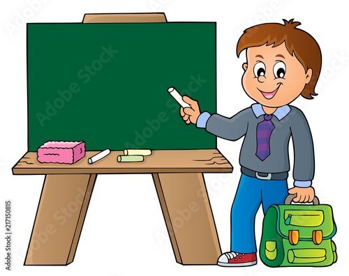 Happy pupil boy theme image 8