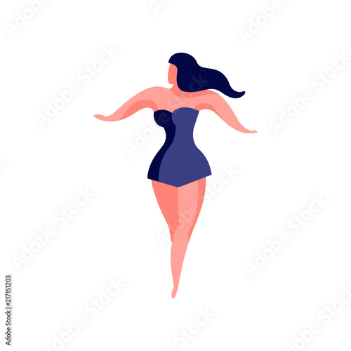 Girl sunbathing on the beach, beautiful young woman relaxing at the beach vector Illustration on a white background