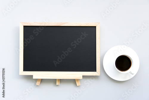 Educational Ideas With blackboard And coffee On the white table