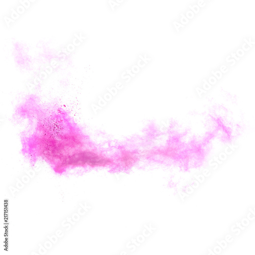 Colorful powders on white background