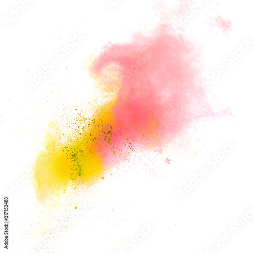 Colorful powders on white background © takoburito