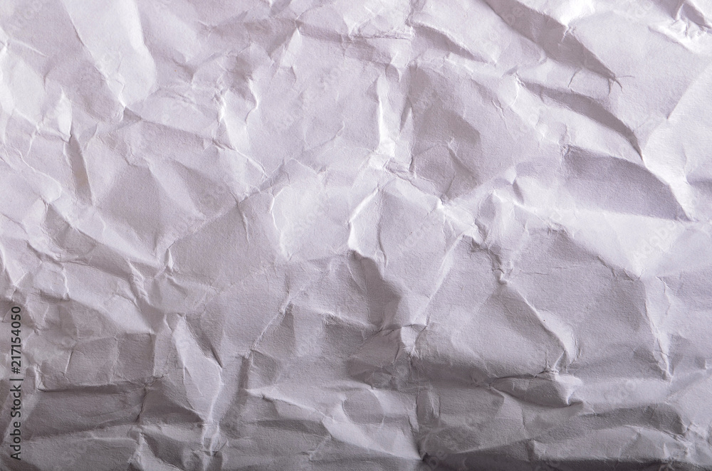 Fototapeta crumpled paper white background