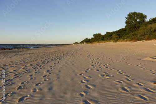 Wide and long sandy beach on the Baltic Sea