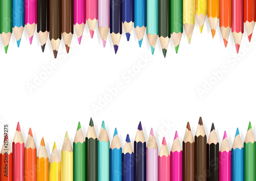 Colorful Pencils on White B...