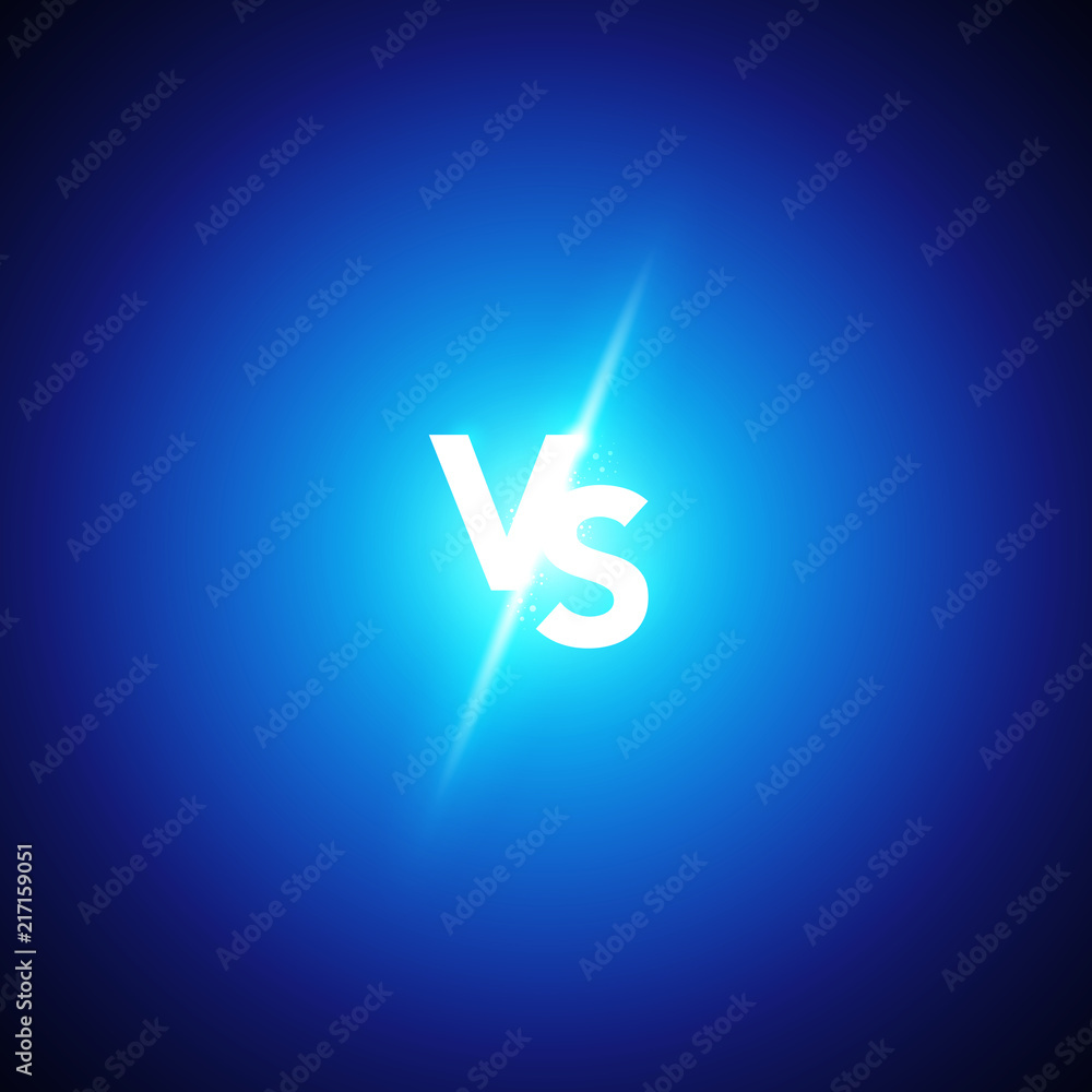 Icon neon versus logo vs letters for sports and fight competition. Battle  and match, game concept competitive. Vector illustration, Stock vector