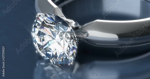 Solitaire Diamond Rings on Blue Background