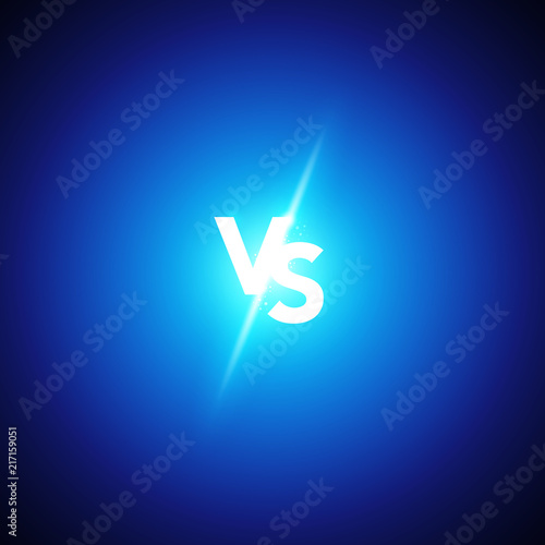 Vector illustration neon versus logo vs letters for sports and fight competition. Battle match, game concept competitive vs. 