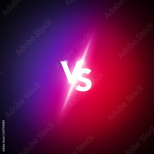 Vector illustration neon versus logo vs letters for sports and fight competition. Battle match, game concept competitive vs. 