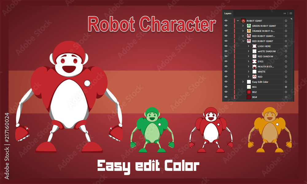 Fototapeta premium Robot Character Funny Vector