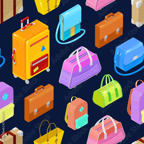 pattern of colorful isometric bags