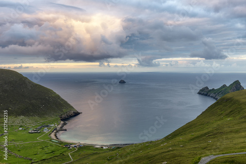 A storm brewing at sunset over Village bay on the island of St. Kilda