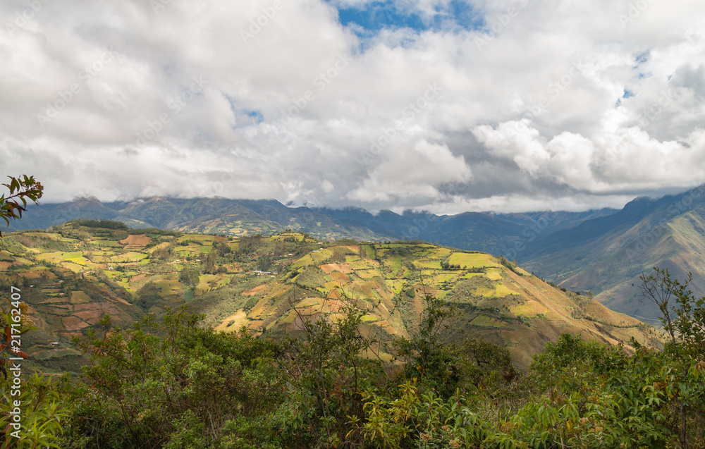 landscape of the andean mountains in the north of peru