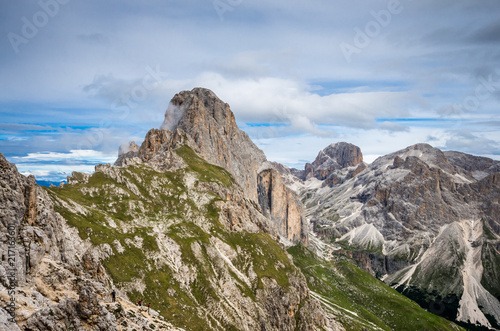 Rosengarten Catinaccio massif, Dolomites, Italy. Spectacular view in Val di Vajolet, Dolomiti mountains, Alto Adige, South Tyrol © Lucian Bolca