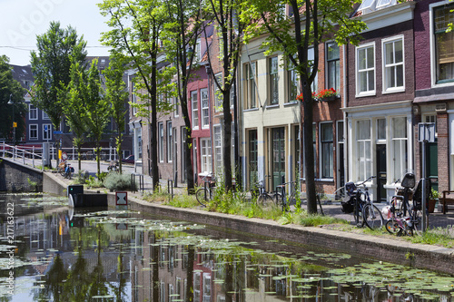 Canal and houses in Delft