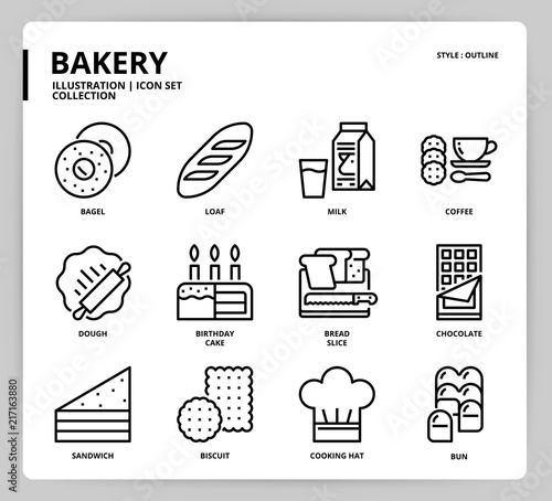 Bakery icon set