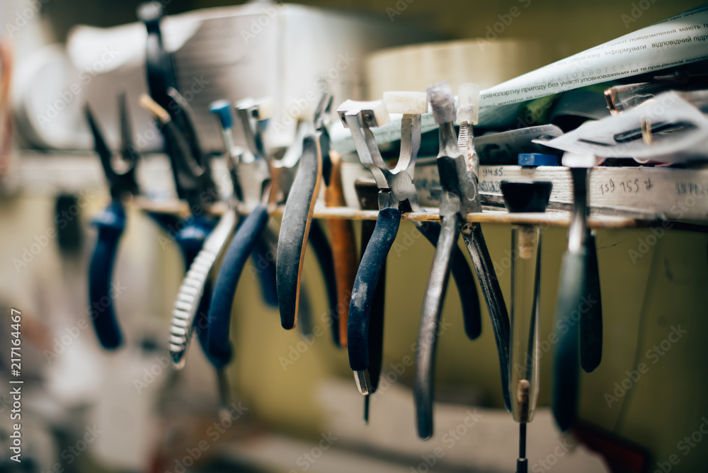 Fototapeta premium Manual tools collection pliers instrument