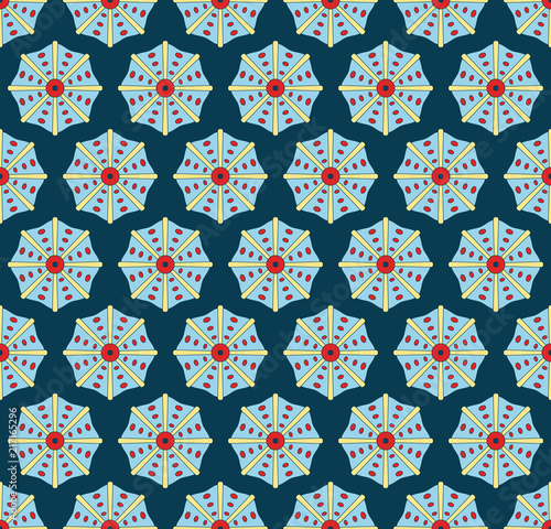 seamless pattern with bright seashells