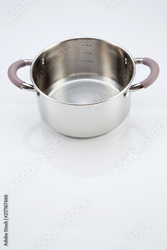 studio shot of cooking pot on the white background