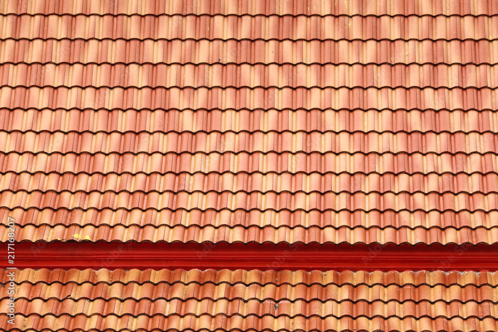 Fototapeta premium Tile roof texture background after raining day