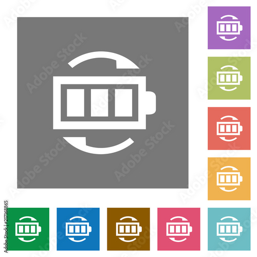 Rechargeable battery square flat icons