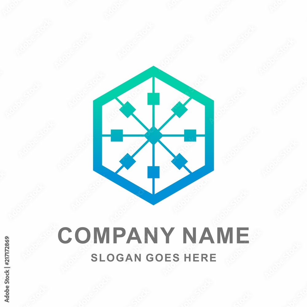 Hexagon Circle Star Dots Digital Link Connection Technology Computer Business Company Stock Vector Logo Design Template Hexagon Circle Star Dots Digital Link Connection Technology Computer Business Company Stock Vector Logo Design Template