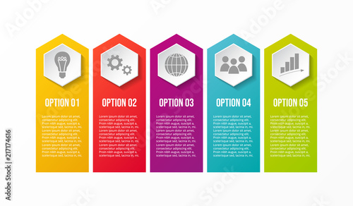 Template of infographic with different options. Vector.