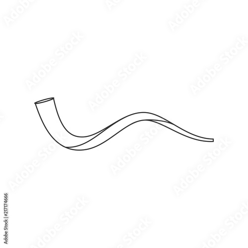 Shofar icon in black flat outline design