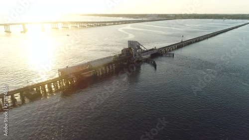 Train Moving Over River Bradenton, Florida
