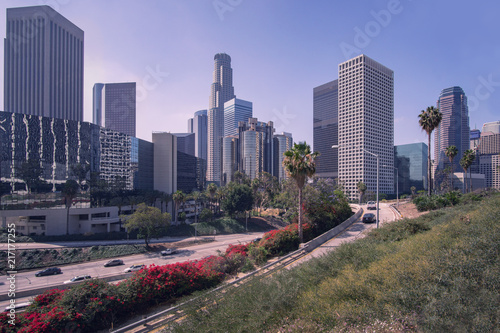 Downtown  LA Los Angeles  California  skyline.