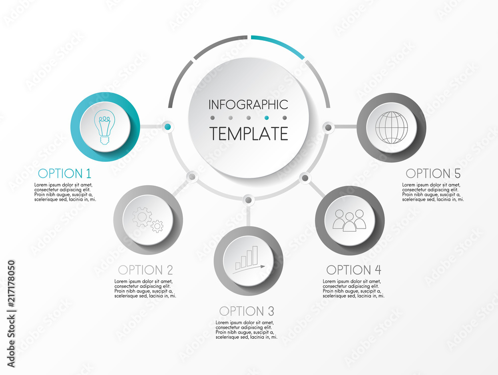 Design of gray infographic with icons. Vector. Design of gray infographic with icons. Vector.