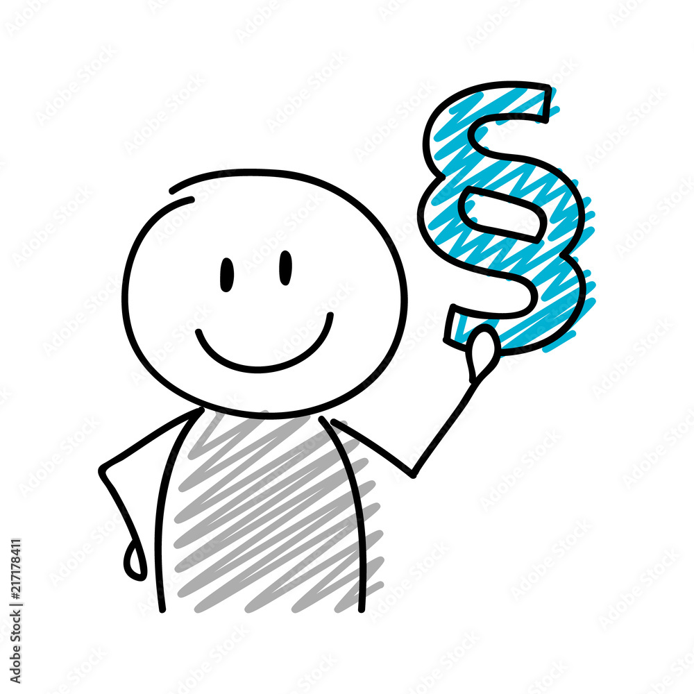 Stickman With Smiley Facial Expression Holiding Paragraph Section Mark Icon Vector Stock Vector Adobe Stock