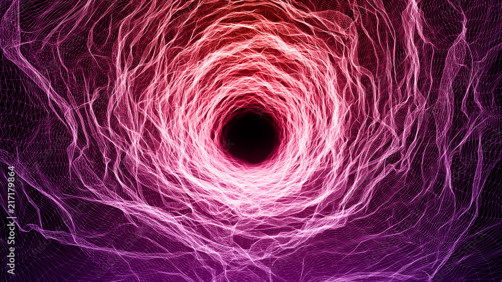 Obraz premium Organic biotechnology abstract seamless, purple - red tunnel sci-fi background, tech, space, symbiotic concepts
