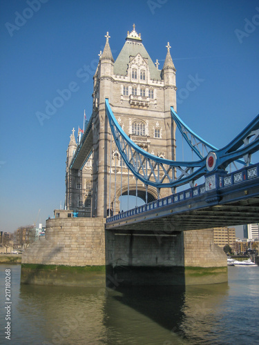 River Thames in central London with Queen Tower Bridge on background