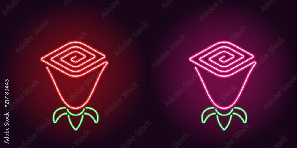 Neon Rose flower in red and pink color