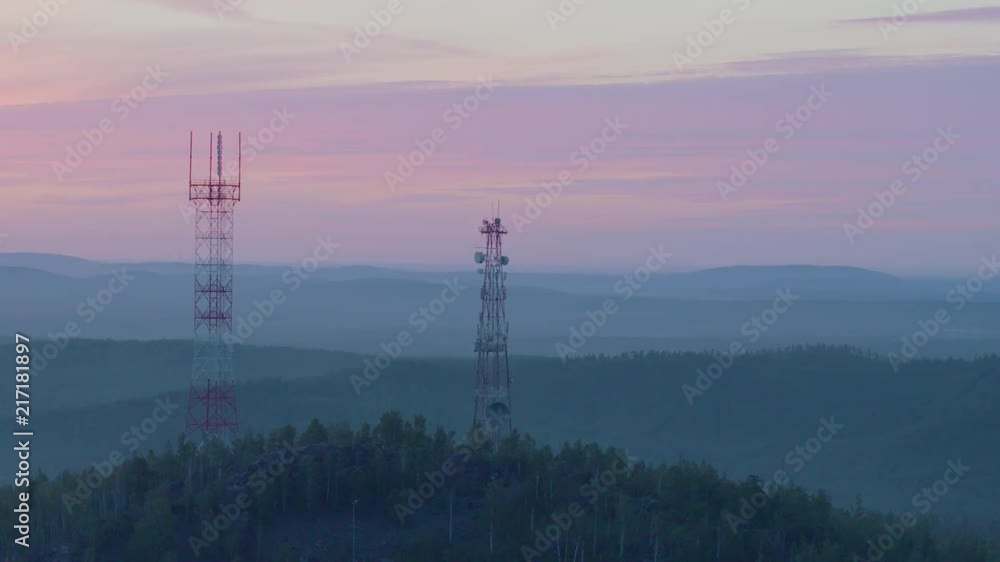 Cell tower on the mountain Cell tower on the mountain