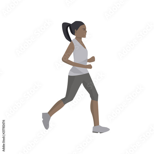 Runner on a white background