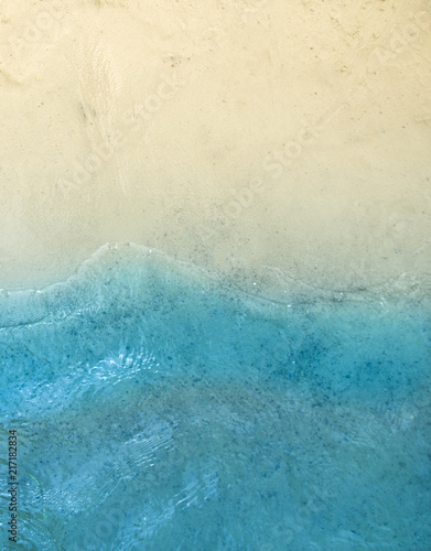 horizon background yellow sea beach sand and blue sea surf