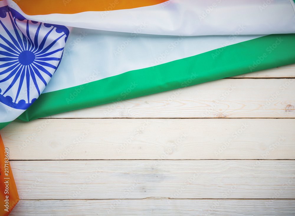 India Flag on wood texture background concept for 15 august independence  day wallpaper, Happy 26 january republic day Banner decoration mock up  product for diwali baisakhi traditional festival Stock Photo | Adobe Stock