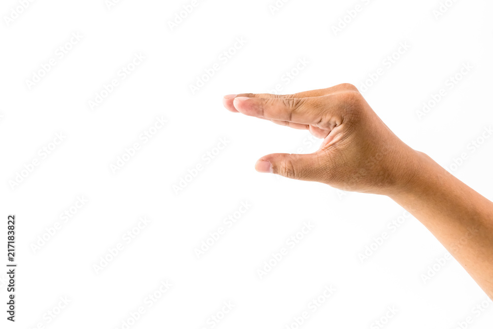 Man is showing forefinger of his hand isolated Man is showing forefinger of his hand isolated