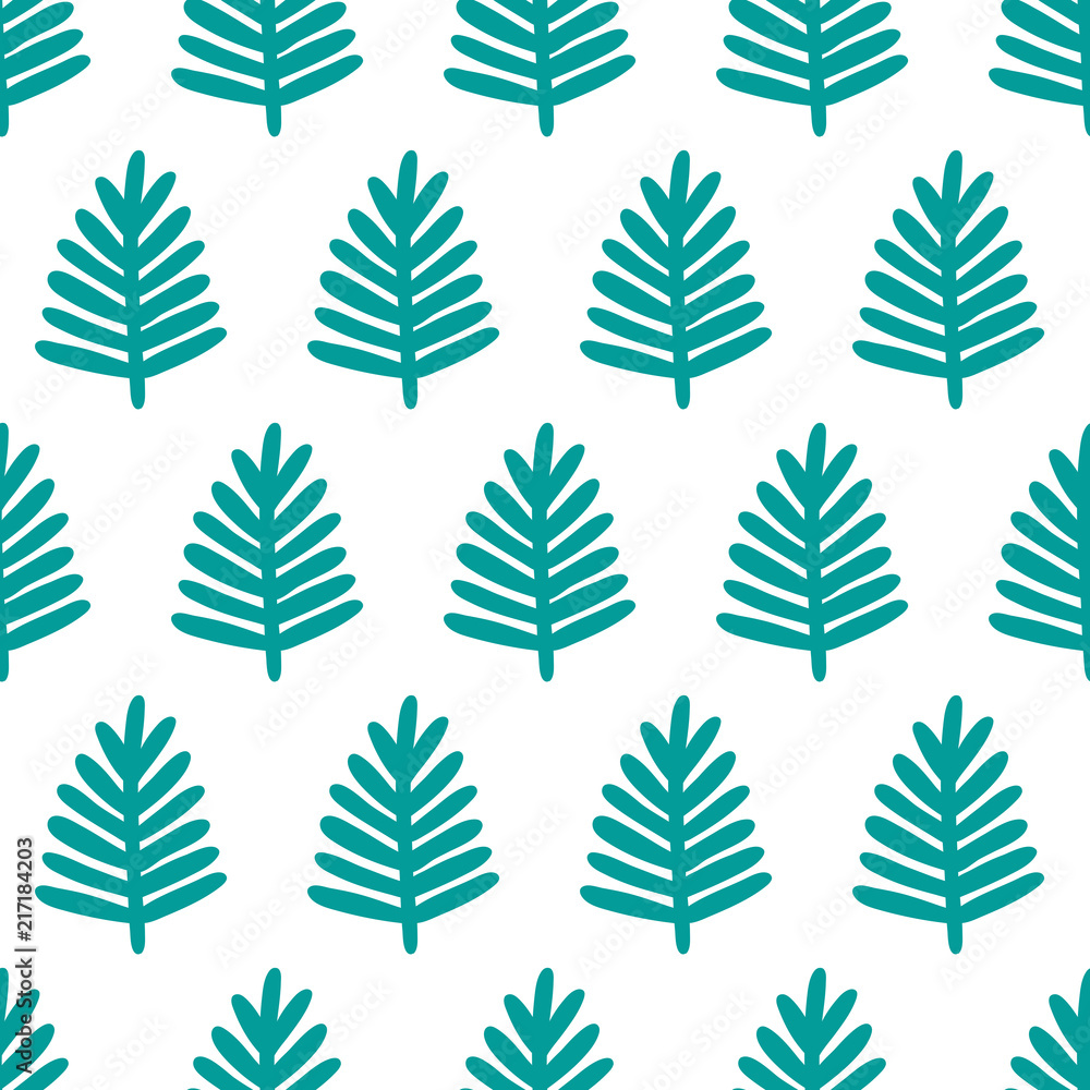 Seamless pattern Green Tropical leaves. Trendy Print with hand drawn jungle exotic plants. Vector wallpaper on white background Seamless pattern Green Tropical leaves. Trendy Print with hand drawn jungle exotic plants. Vector wallpaper on white background