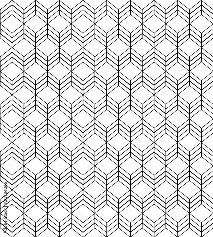 Fototapeta premium Hexagon Seamless Lattice Geometric Pattern. Vector Illustration. Modern Stylish Texture. Repeating geometric hexagons