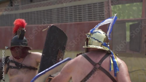 Gladiator's Fighting with Swords and Shields